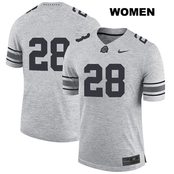Ohio State Buckeyes Women's Alex Badine #28 Gray Authentic Nike No Name College NCAA Stitched Football Jersey AG19Z03WT